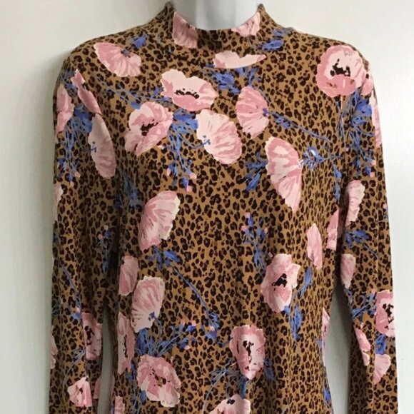Free People Animal Print Floral Maxi Dress Women Size S Long Sleeve - Picture 15 of 15